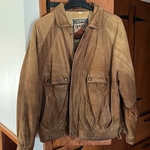 90’s Men’s Leather Jacket-XL North Island Pass Cooper Collection-Vintage